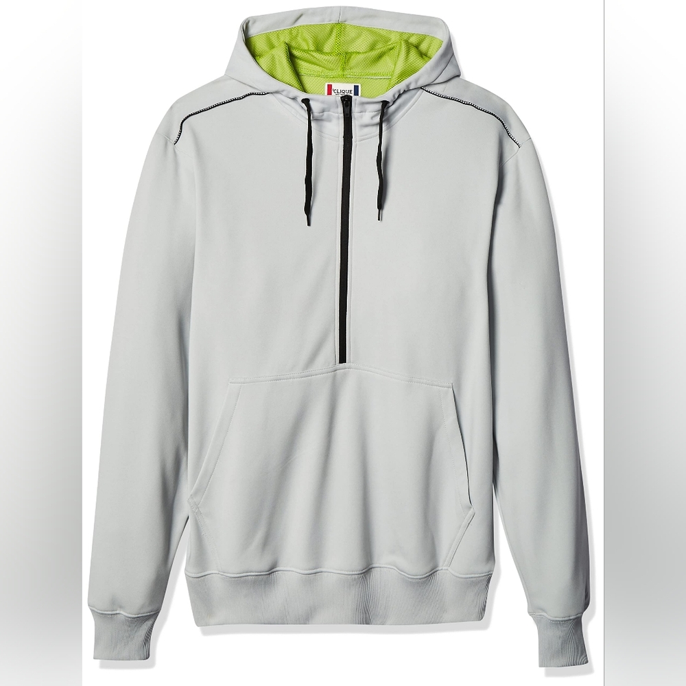 Cutter & Buck Clique Men's Archery Golf  Sports Half-Zip Hoodie Gray Green XS